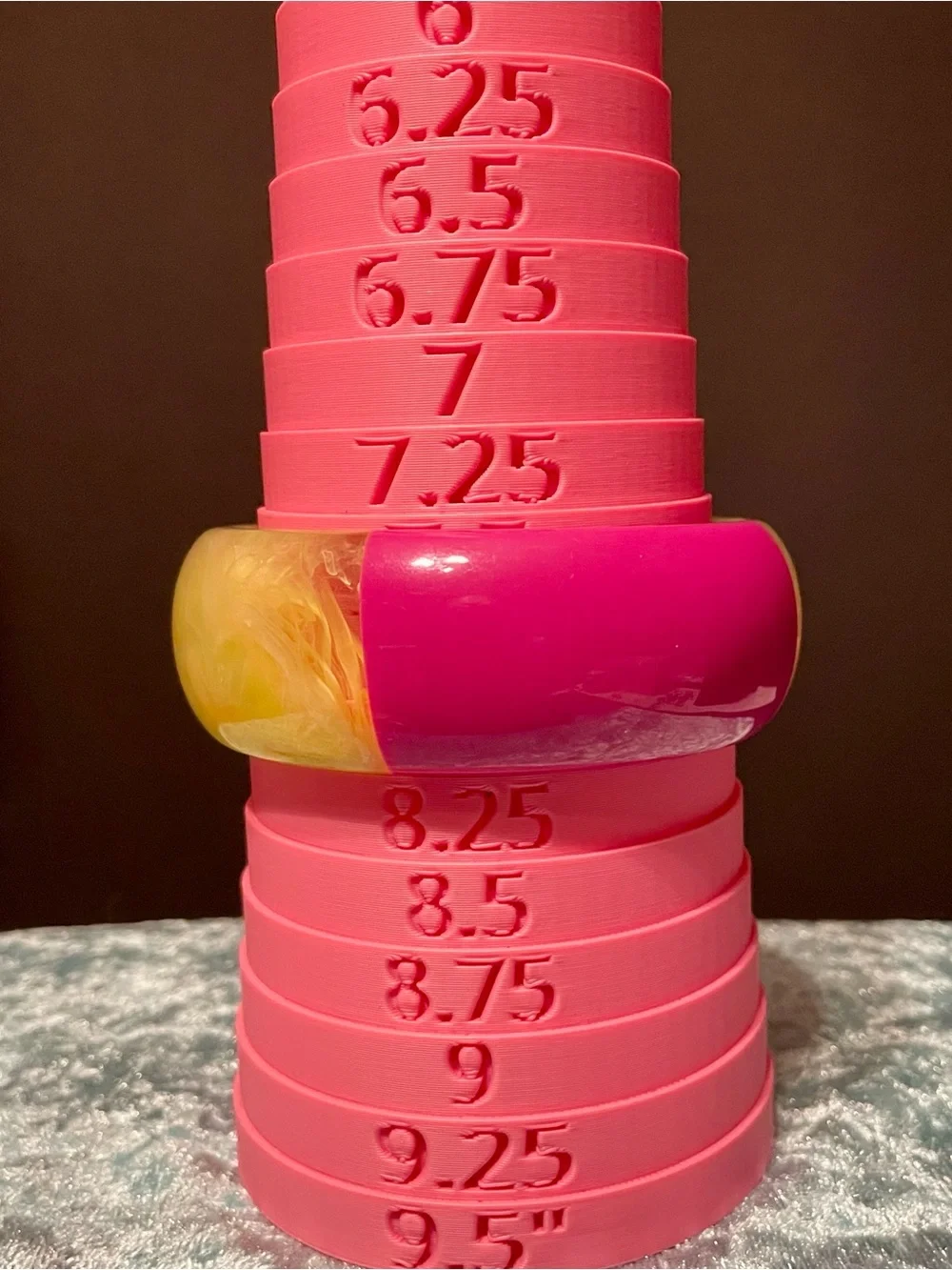 Vintage Bright Pink and Yellow Resin Bangle